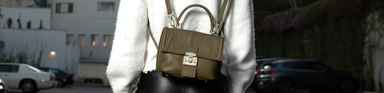 Trendy Leather Handbags in Olive Green | SUSU Handbags