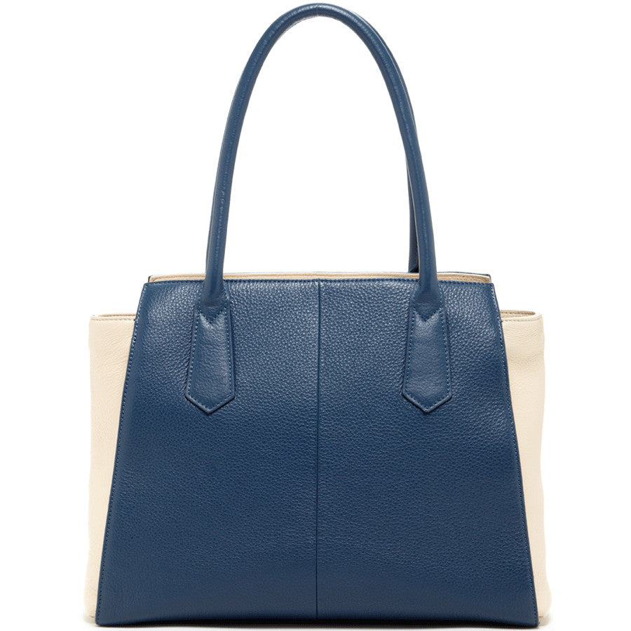 Jody Blue Ivory Leather Tote Bag