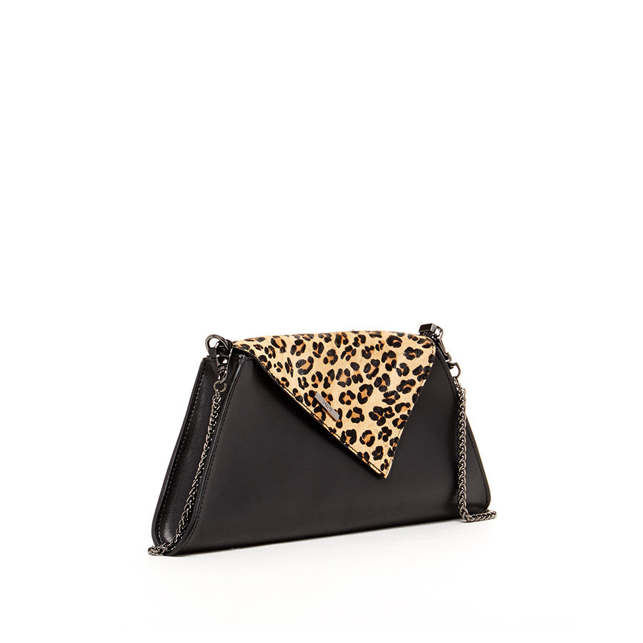 leather leopard clutch