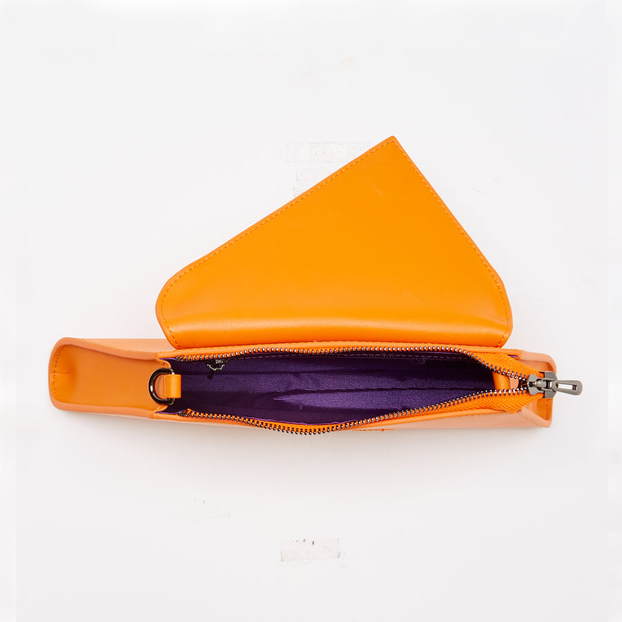 Orange Leather Evening Bag | SUSU Handbags