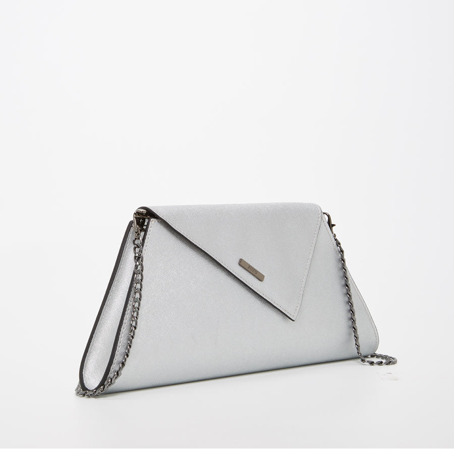 Silver Leather Evening Bag | SUSU Handbags