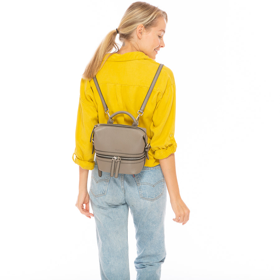 small leather backpack purse