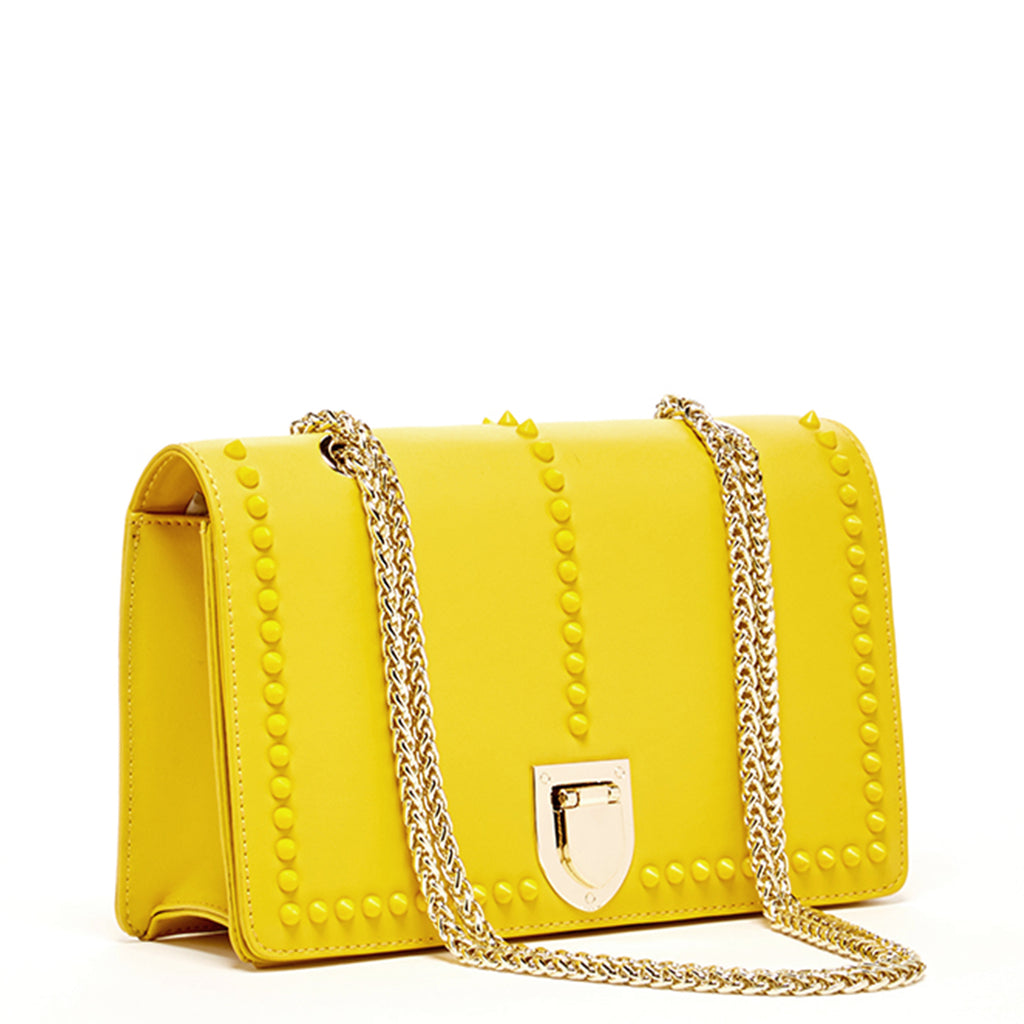 Yellow leather purse discount