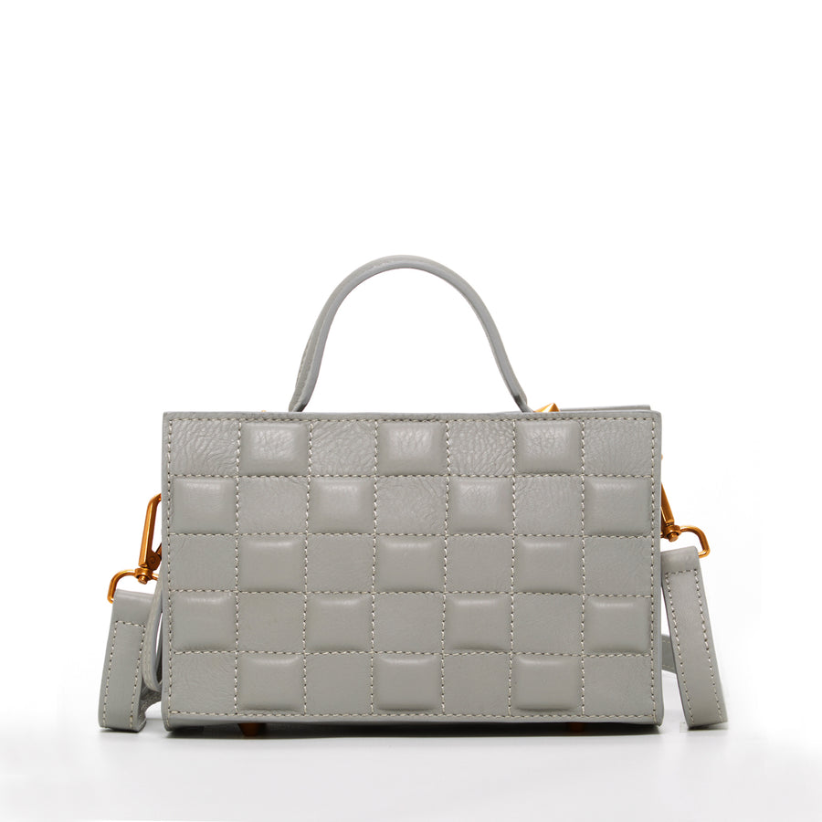 Quilted Gray Leather Purse