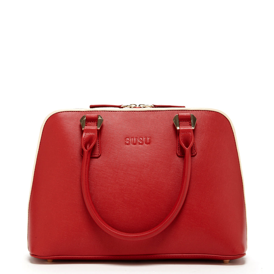 red purse leather 