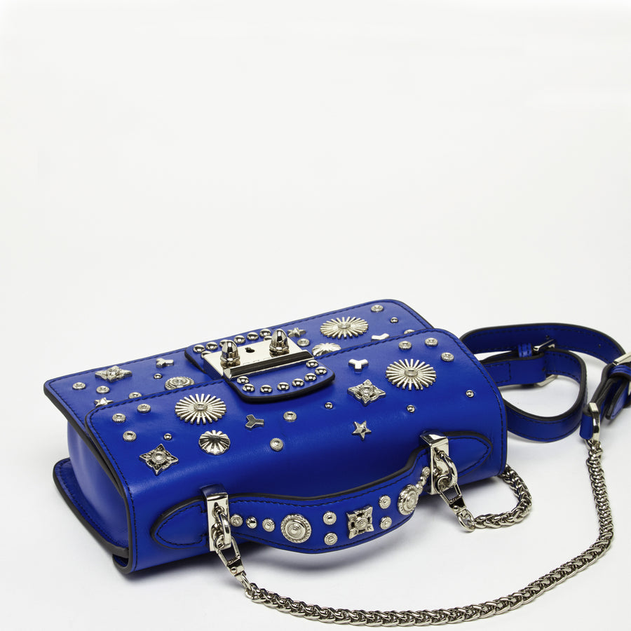 cobalt blue leather handbag 