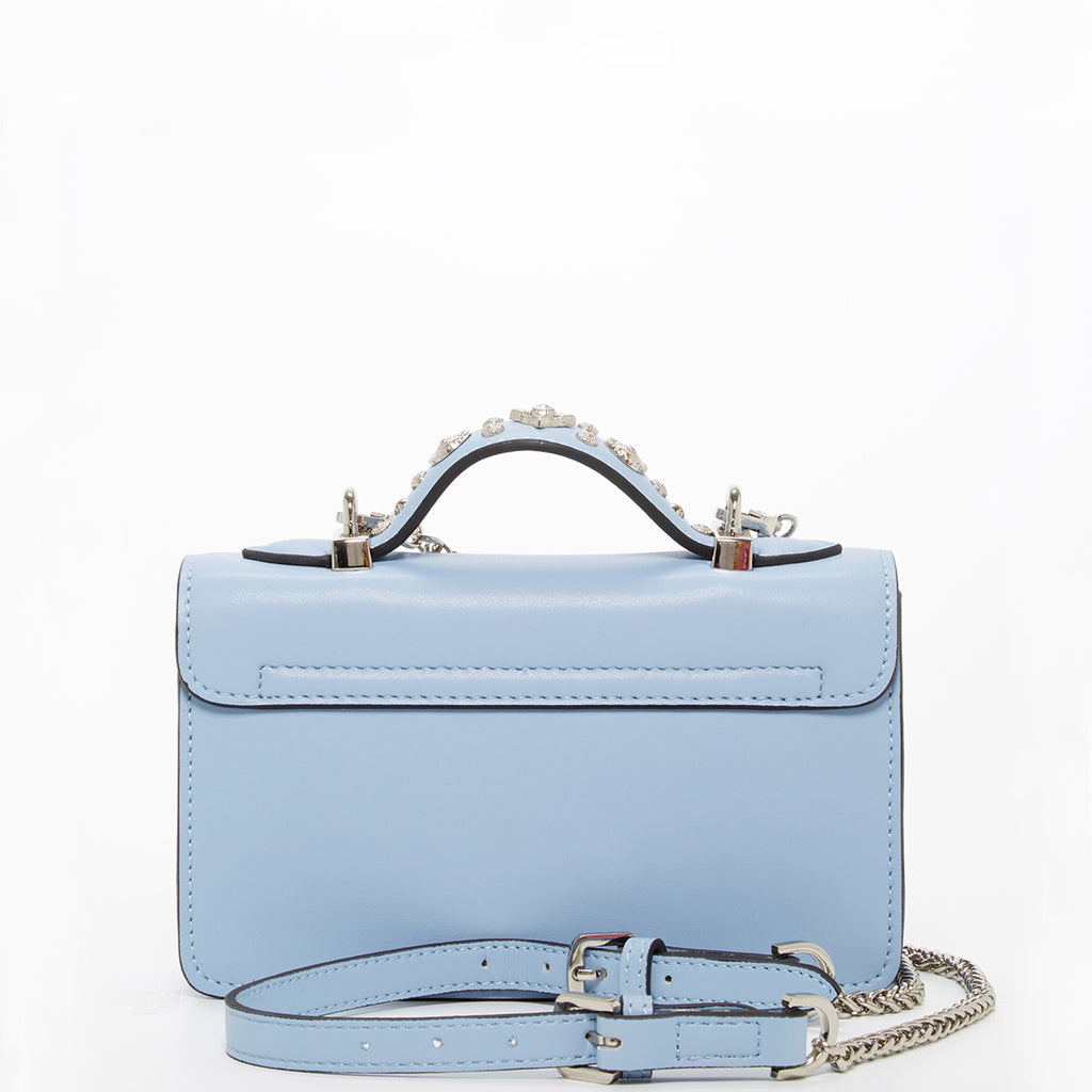 Ultimate Cross Body Phone Bag - Silver Satin Grey and Powder Blue