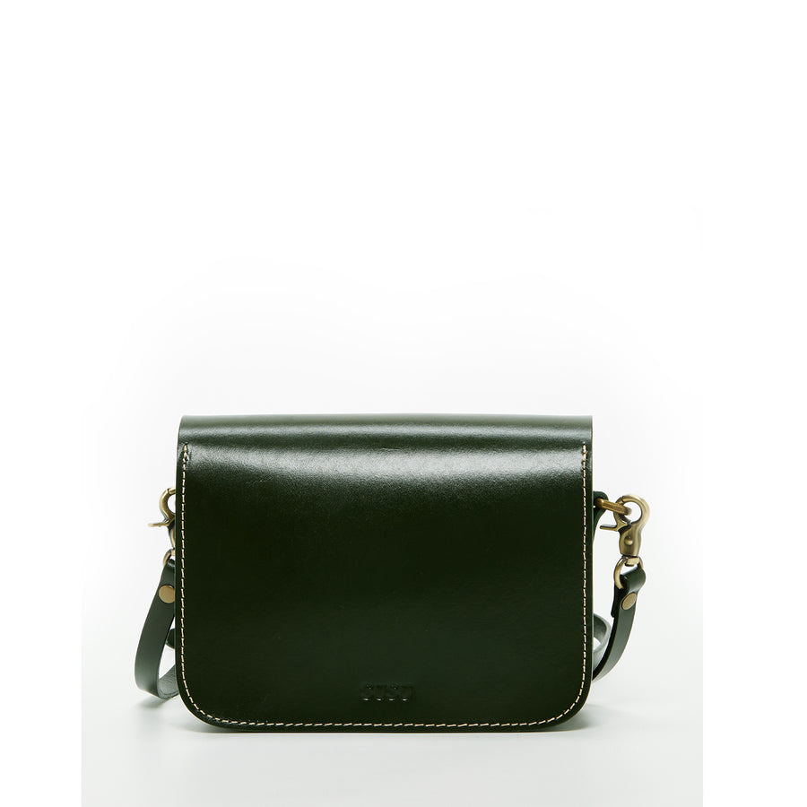 Nanah Dark Green Leather  Crossbody Bag