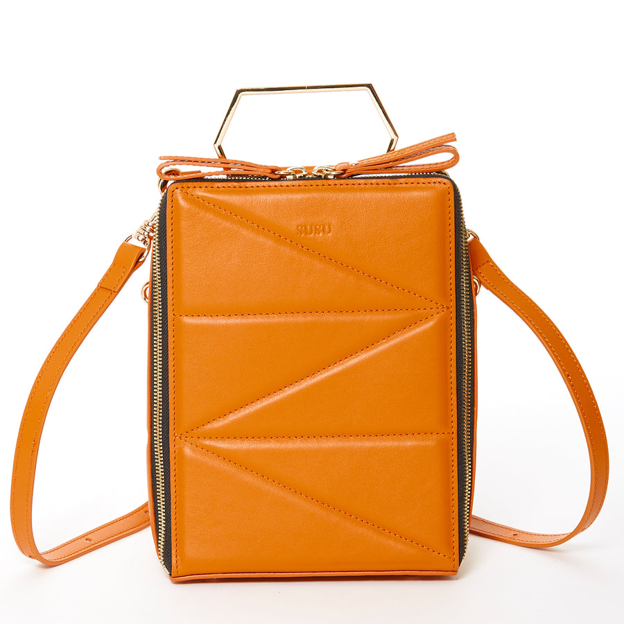 orange leather backpack | SUSU Handbags