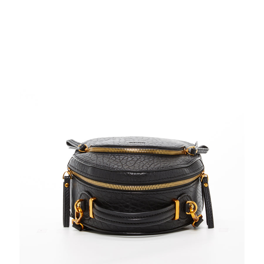 black mini leather backpack purse | SUSU Handbags