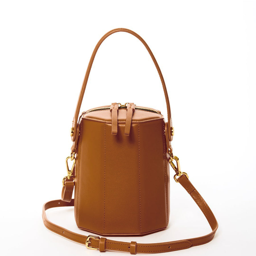 brown bucket purse 