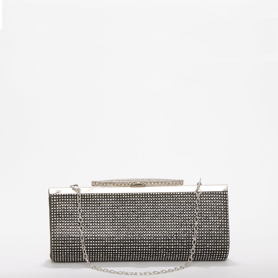 Black Rhinestone Evening Clutch Bag