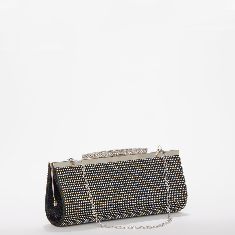 Black Rhinestone Evening Clutch Bag