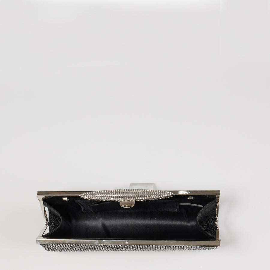 Black Rhinestone Evening Clutch Bag