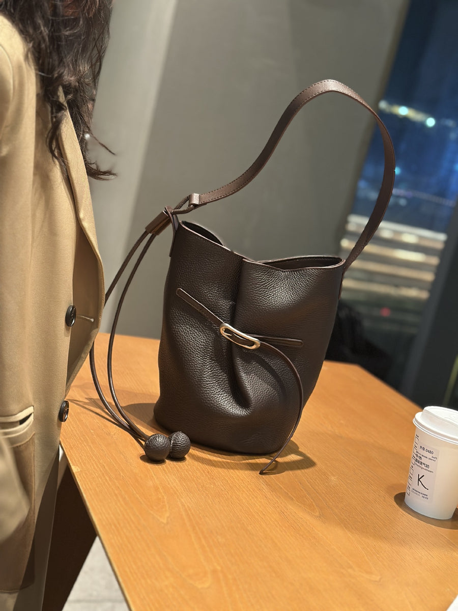 ChocolateBrownPebbledLeatherBu