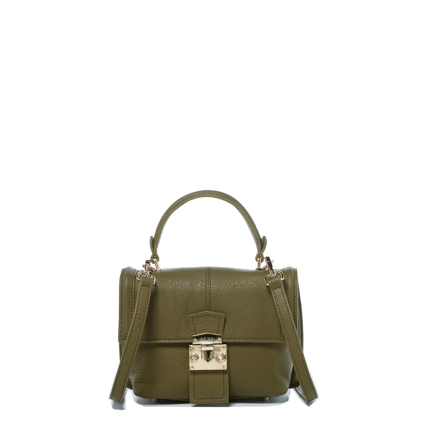 Il Giglio Firenze Artegiani Green Leather Convertible Backpack Purse Crossbody Convertible Soft Vegan Leather 3 in 1 Crossbody Backpack Bag main image 4
