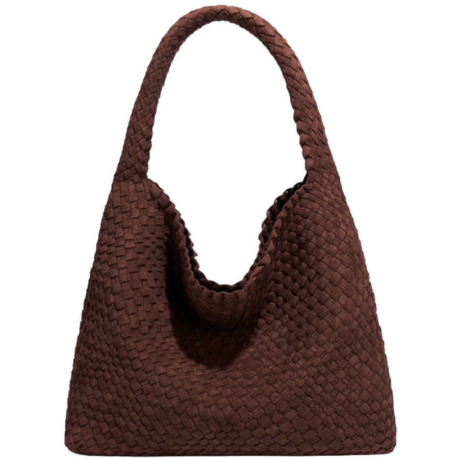 Espresso Suede Woven Hobo Bag