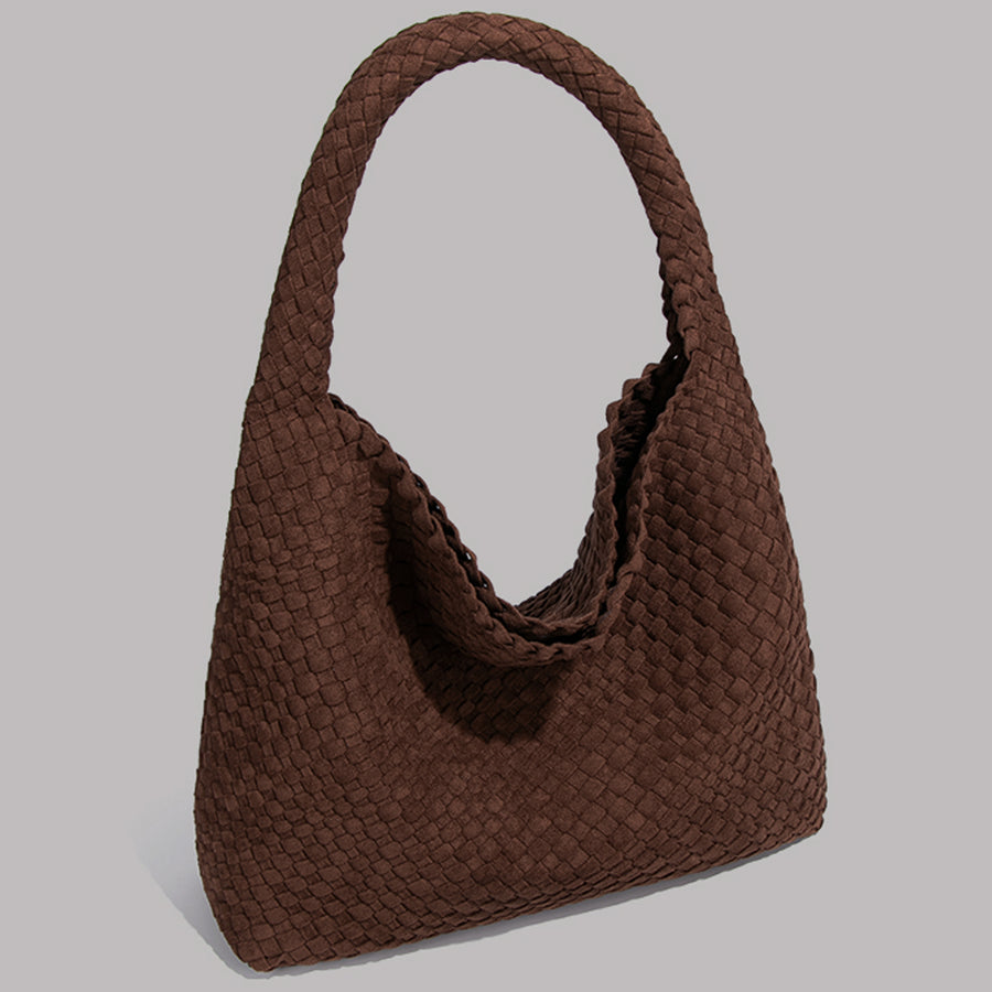 Espresso Suede Woven Hobo Bag