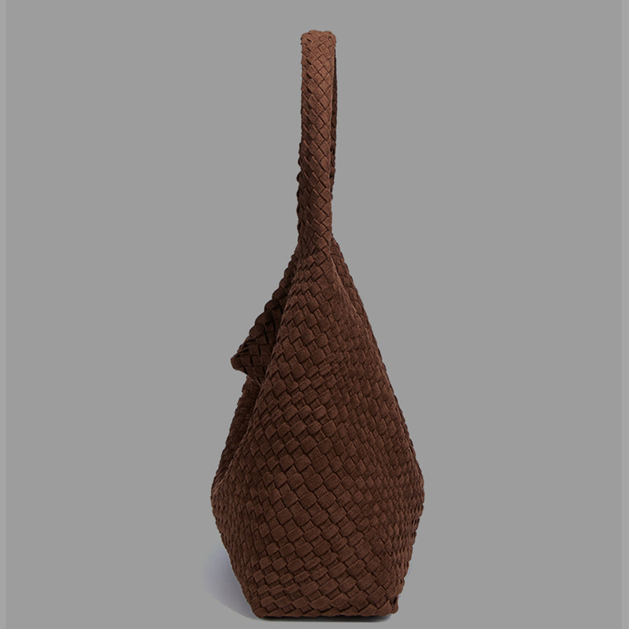 Espresso Suede Woven Hobo Bag