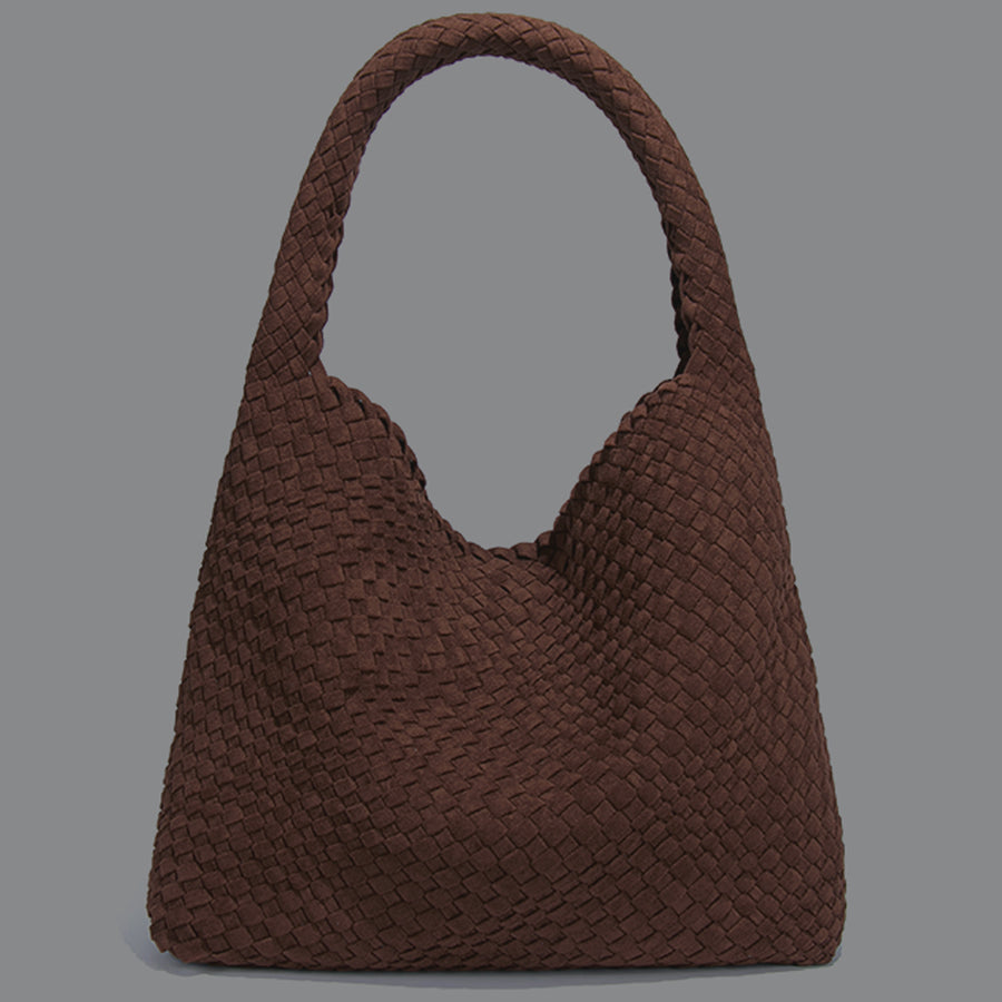 Espresso Suede Woven Hobo Bag