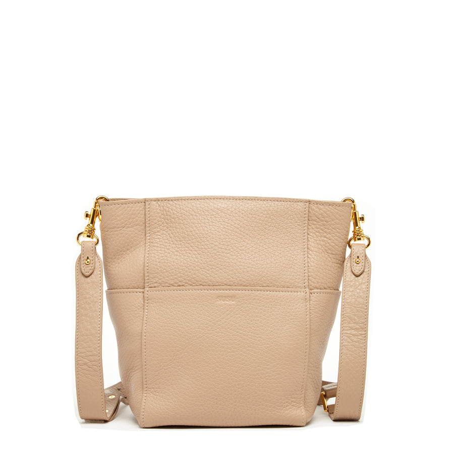 Italian Leather Crossbody Bag Medium Size Tan Shoulder Purse