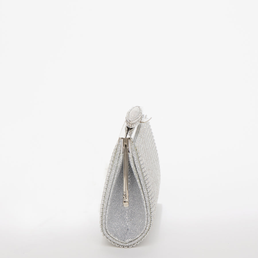 Silver Rhinestone Evening Clutch Bag