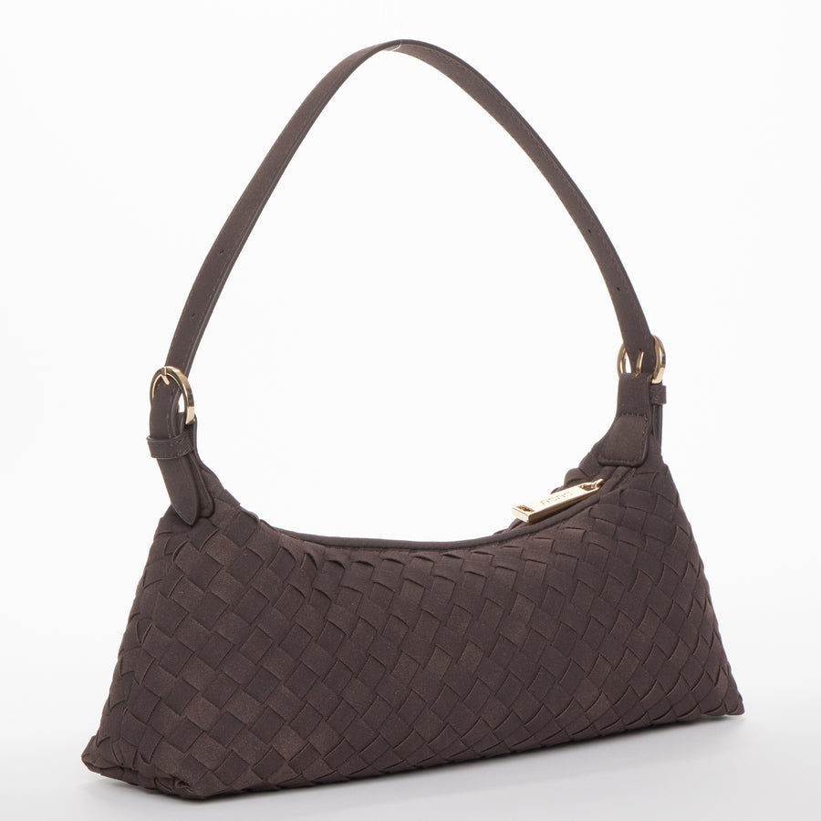 The Verona Suede Baguette Bag Coffee Brown