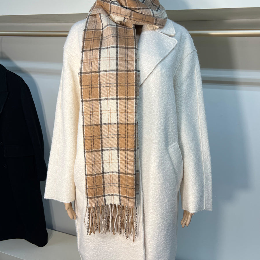 Beige Plaid Scarf