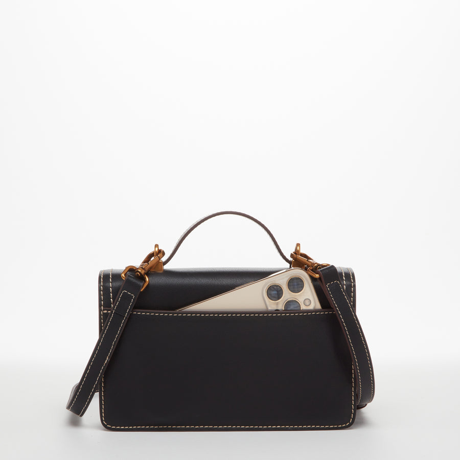 Jessica Small Leather Crossbody Bag Black