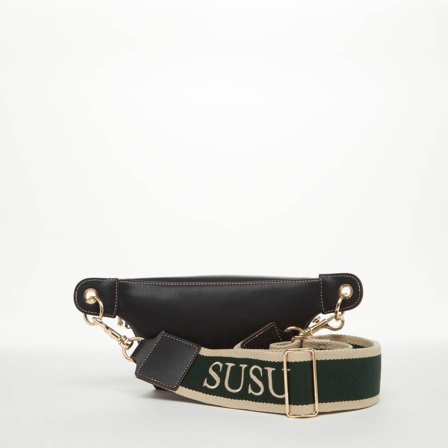 Black Fanny Pack Crossbody Leather