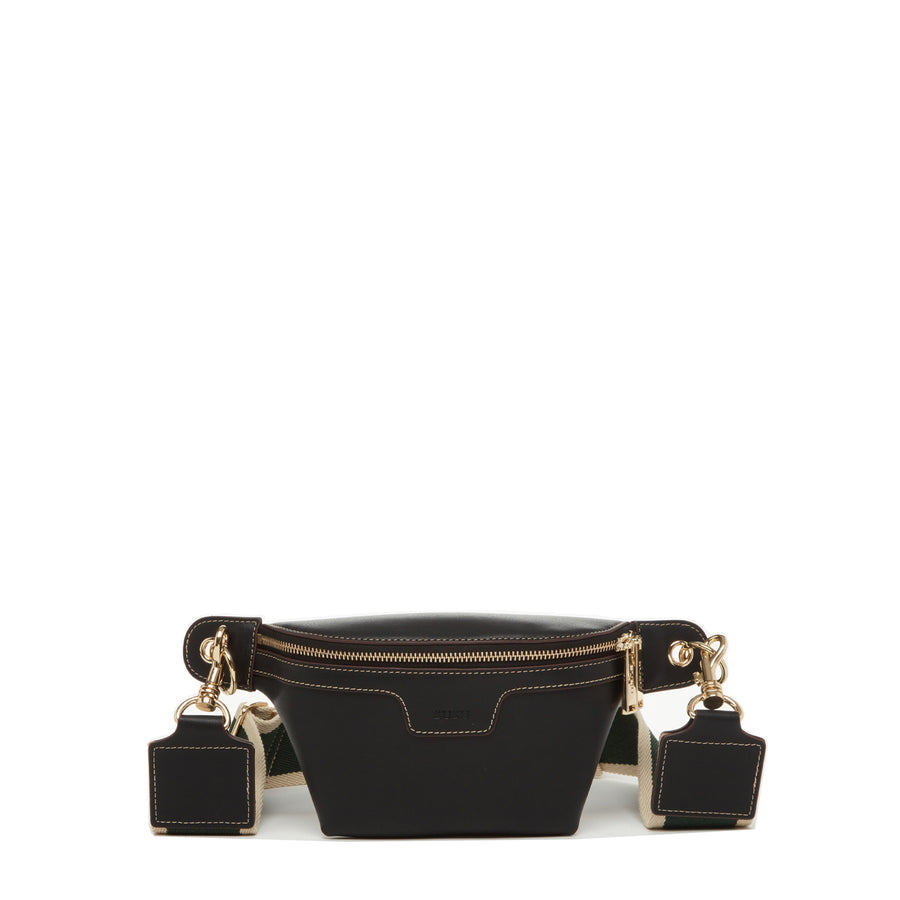 Black Fanny Pack Crossbody Leather