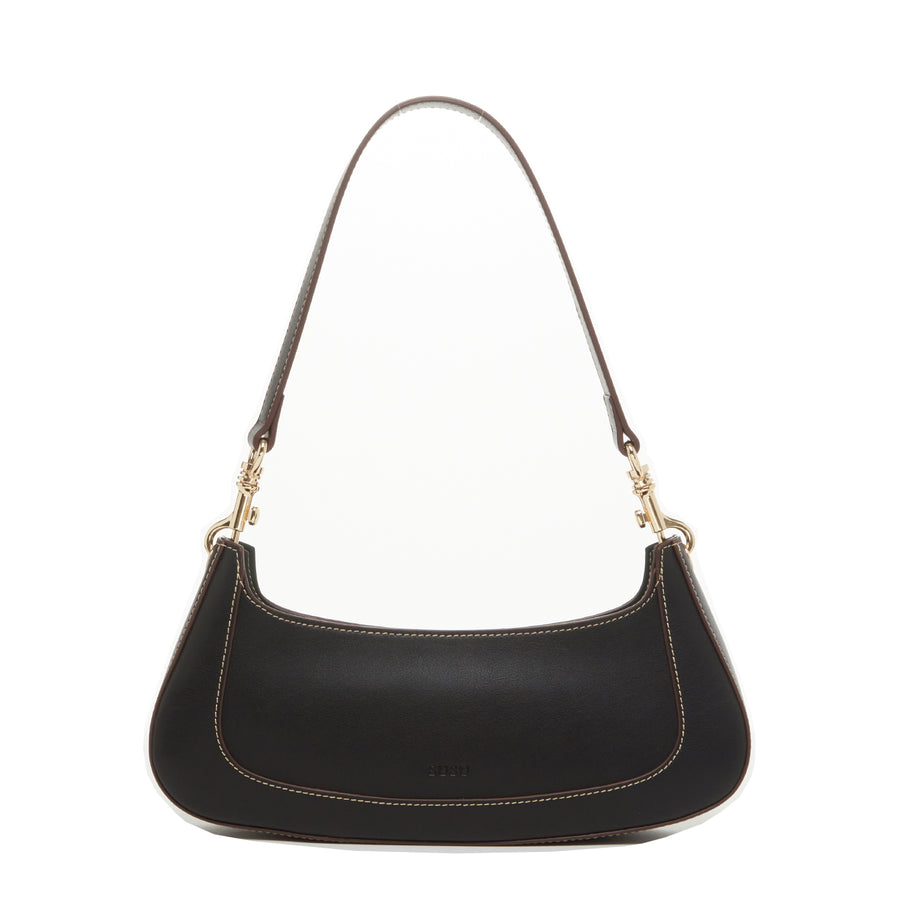 SUSU The Emily Leather Baguette Bag Black