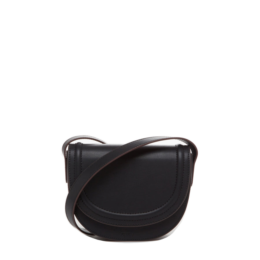 SUSU The Sarah Black Leather Saddle Bag