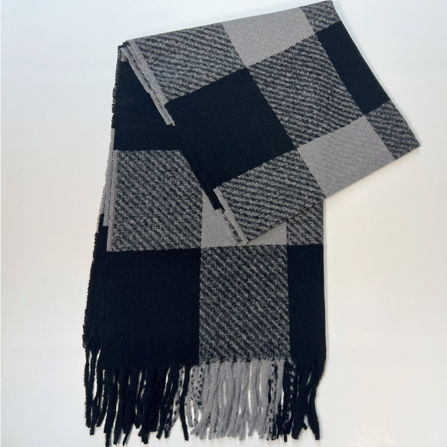 Black Plaid Scarf