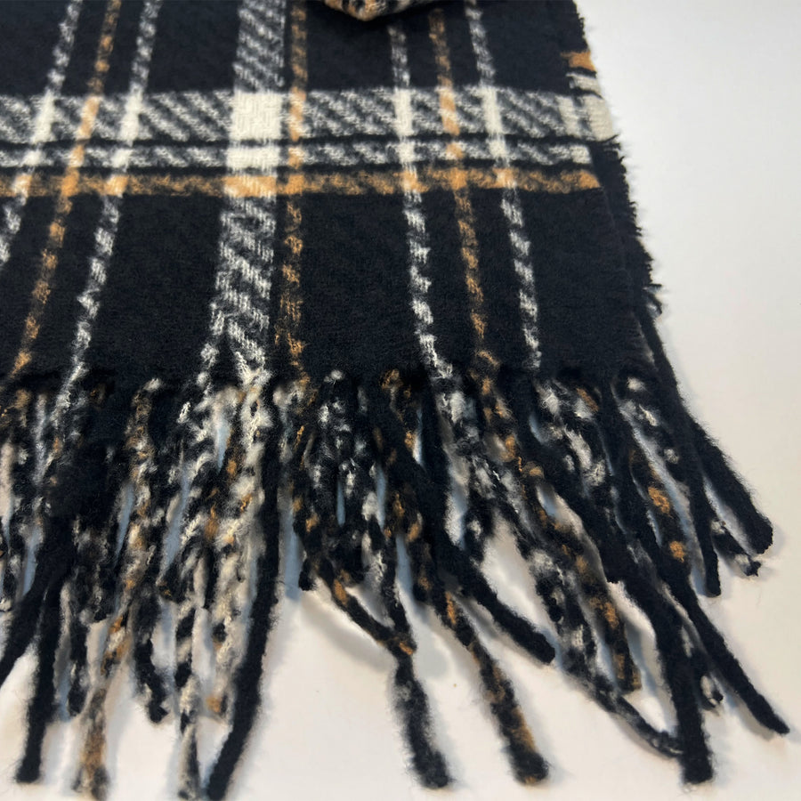 Black and White Plaid Scarf