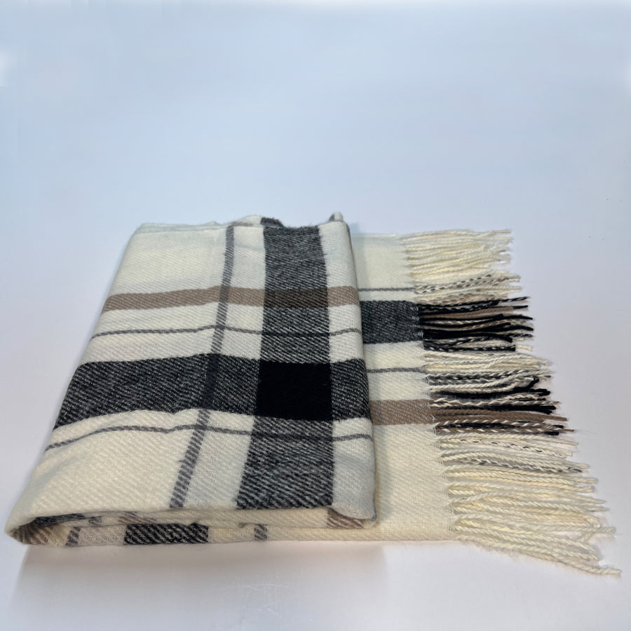 White Plaid Scarves for Women