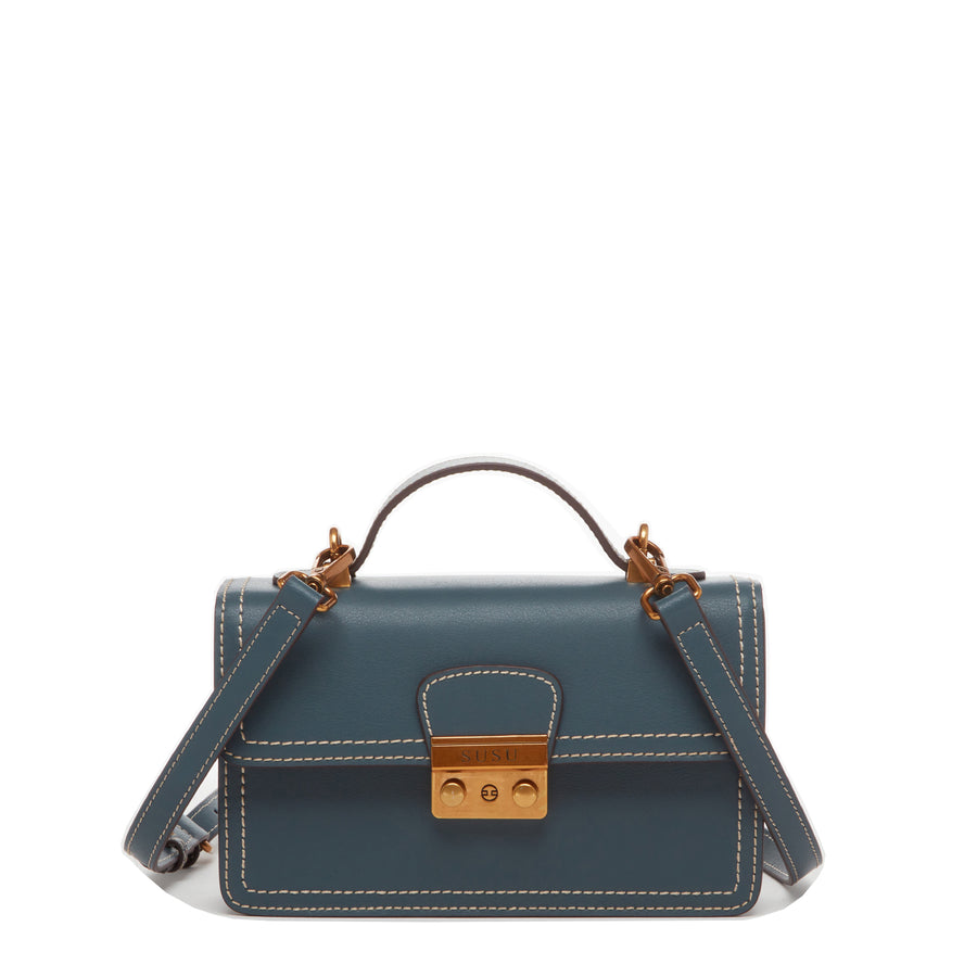 SUSU The Jessica Blue Crossbody Purse Leather