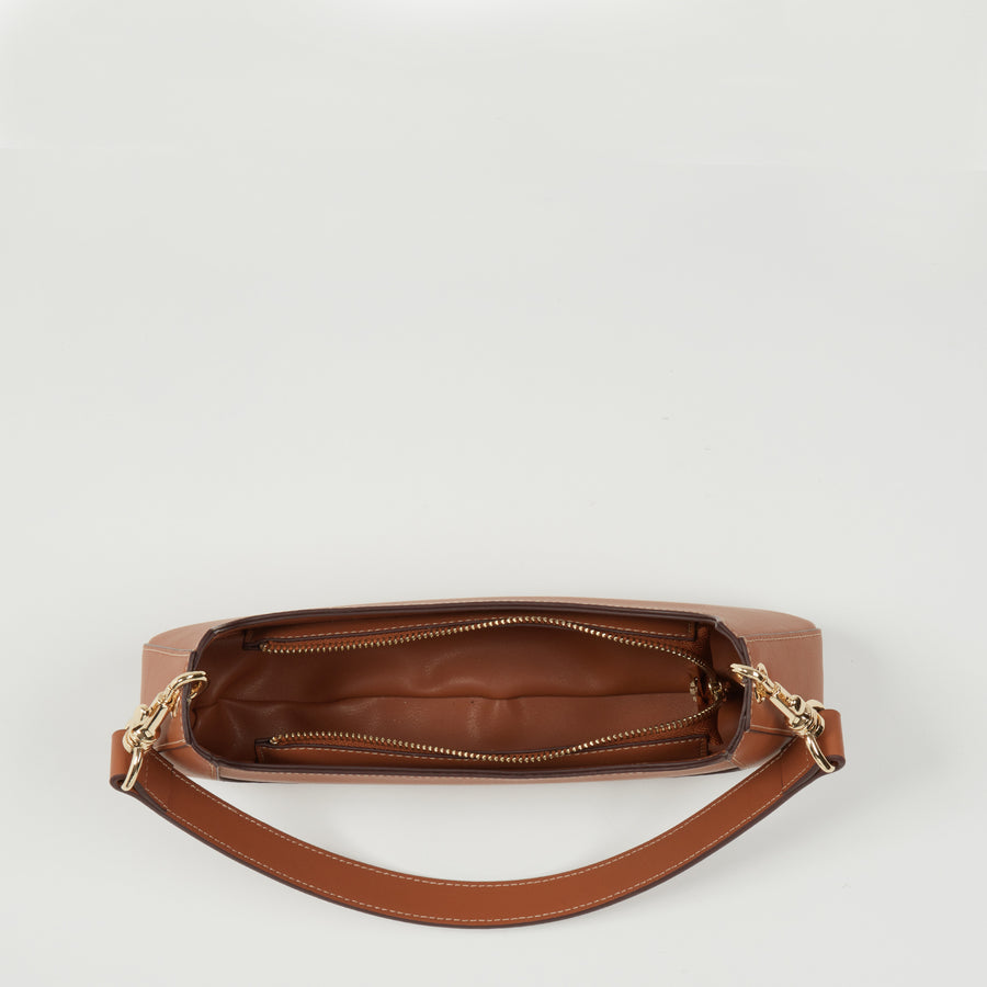 SUSU The Emily Leather Baguette Bag Brown