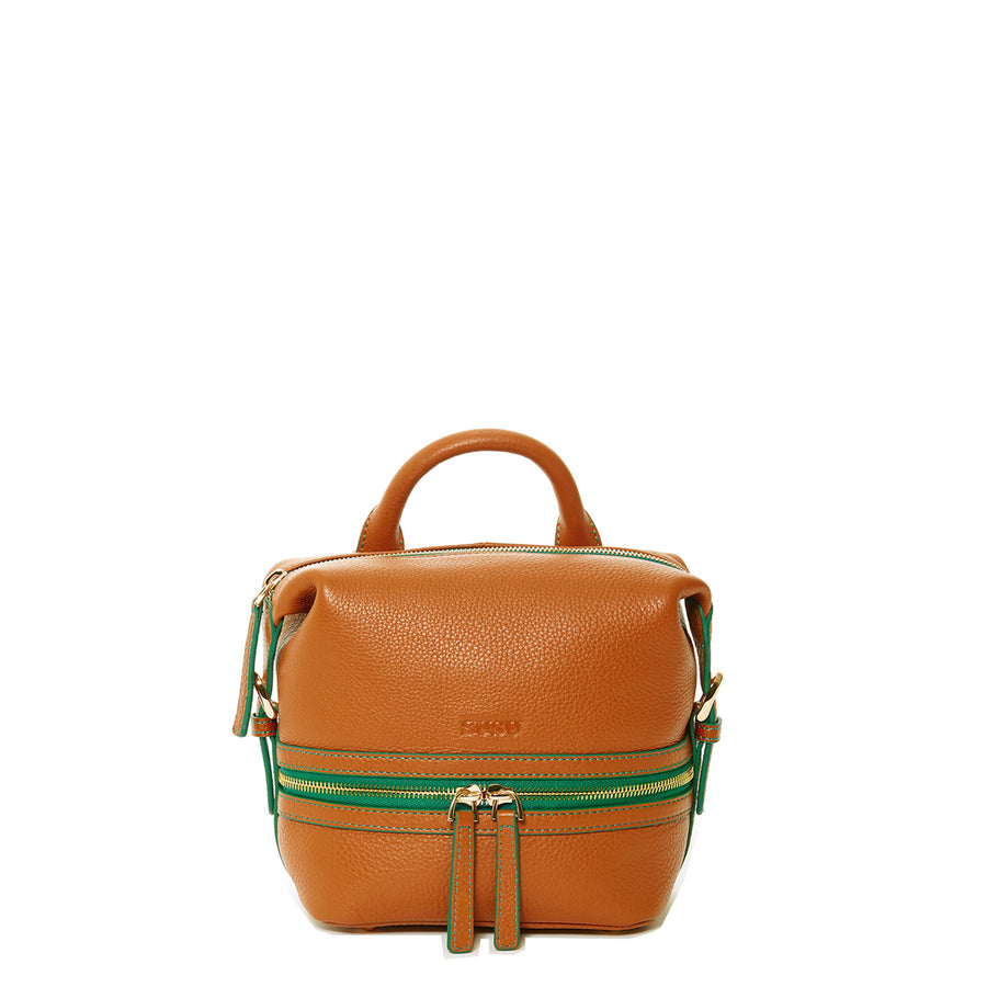 SUSU Brown Leather Backpack Purse for Women Convertible Crossbody Bag Medium Size with Front and Back Pockets