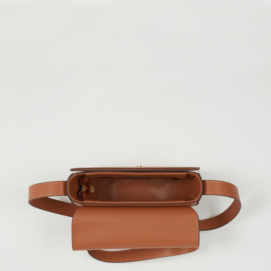 Brown Leather Saddle Bag Purse