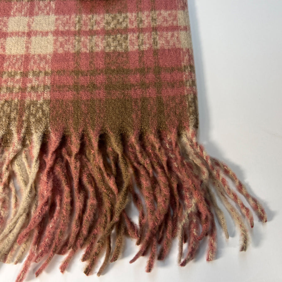 Pink Plaid Scarf for Women