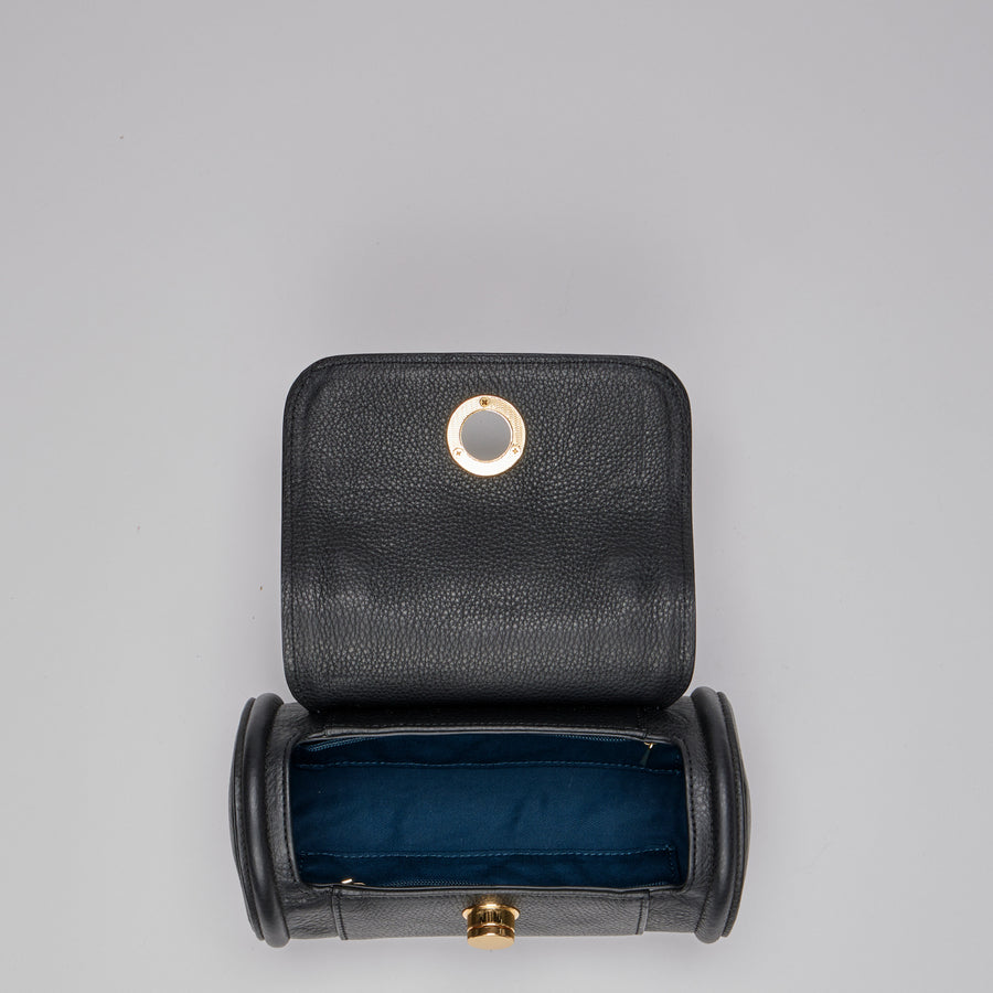 Black Leather Cylinder Bag