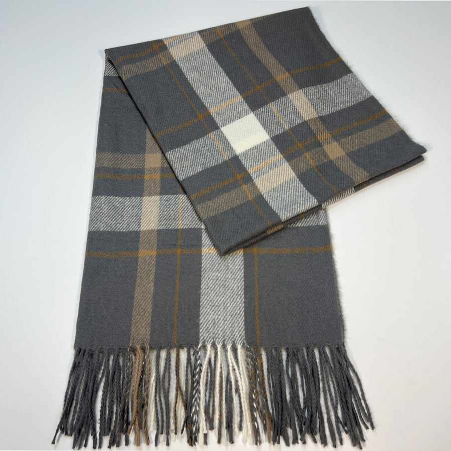 Gray Plaid Scarf