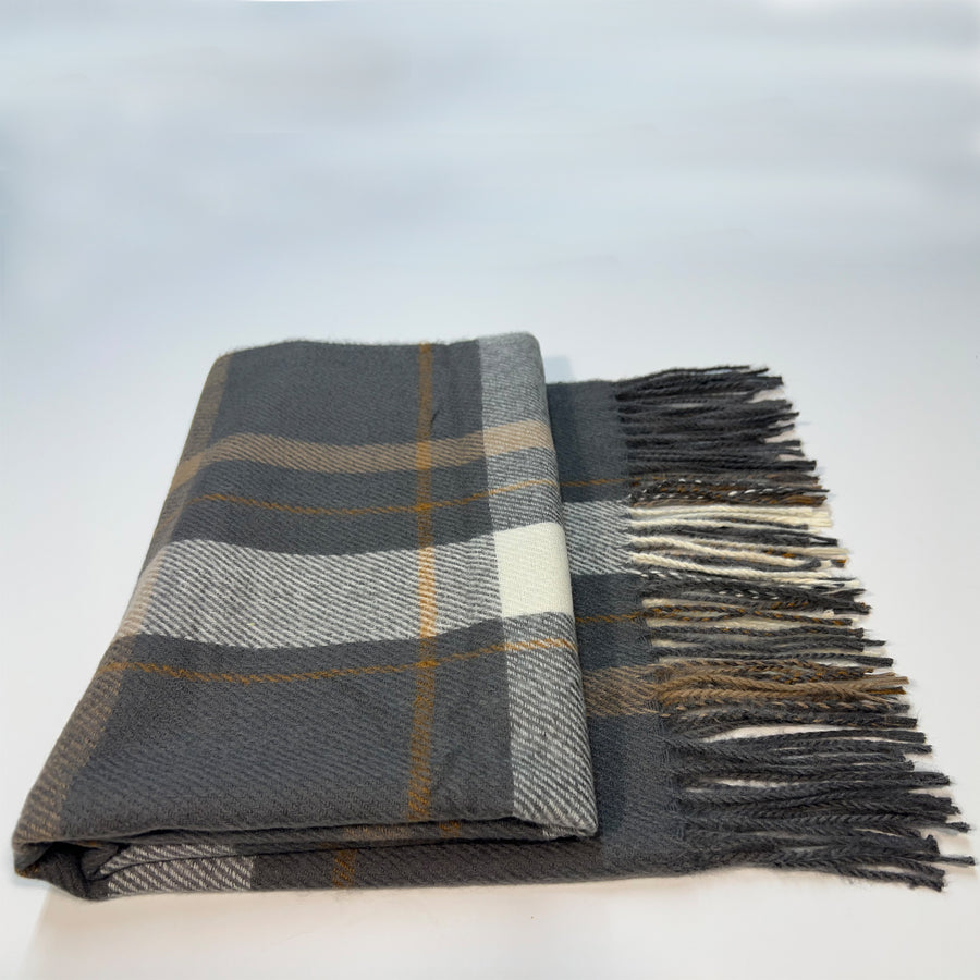 Gray Plaid Scarf