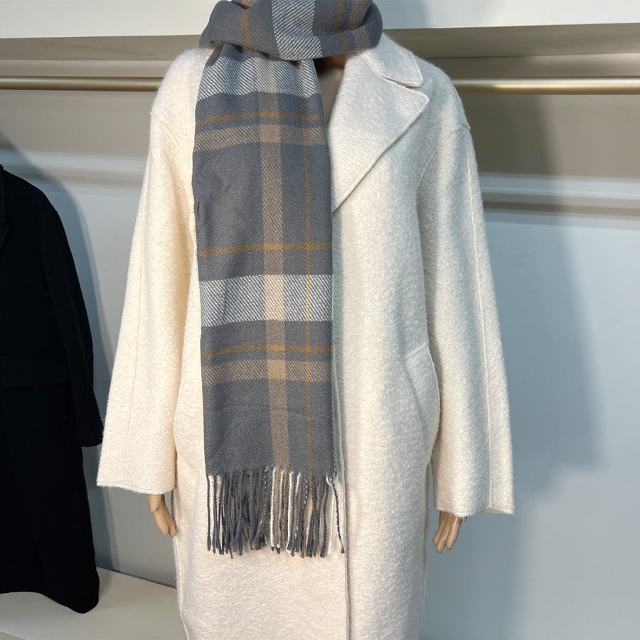 Gray Plaid Scarf