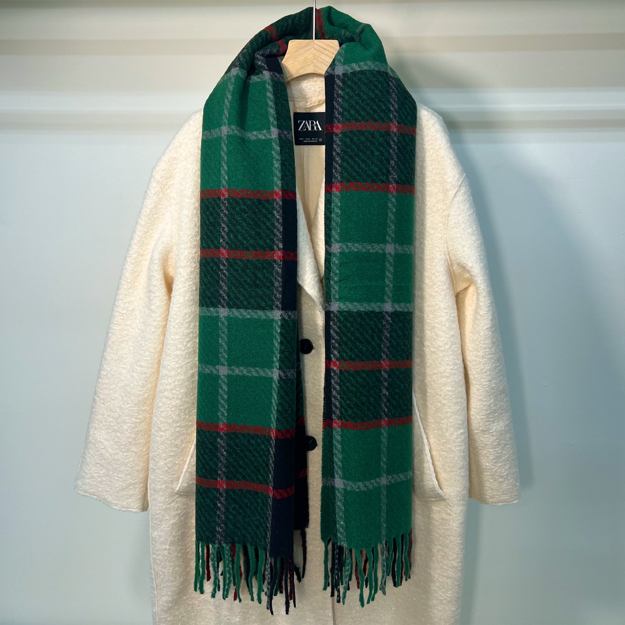 Timberland Women\'s Plaid Scarf Posy Green One Size 73F52F4D-CCBB-4233-8ED6-  main image 2