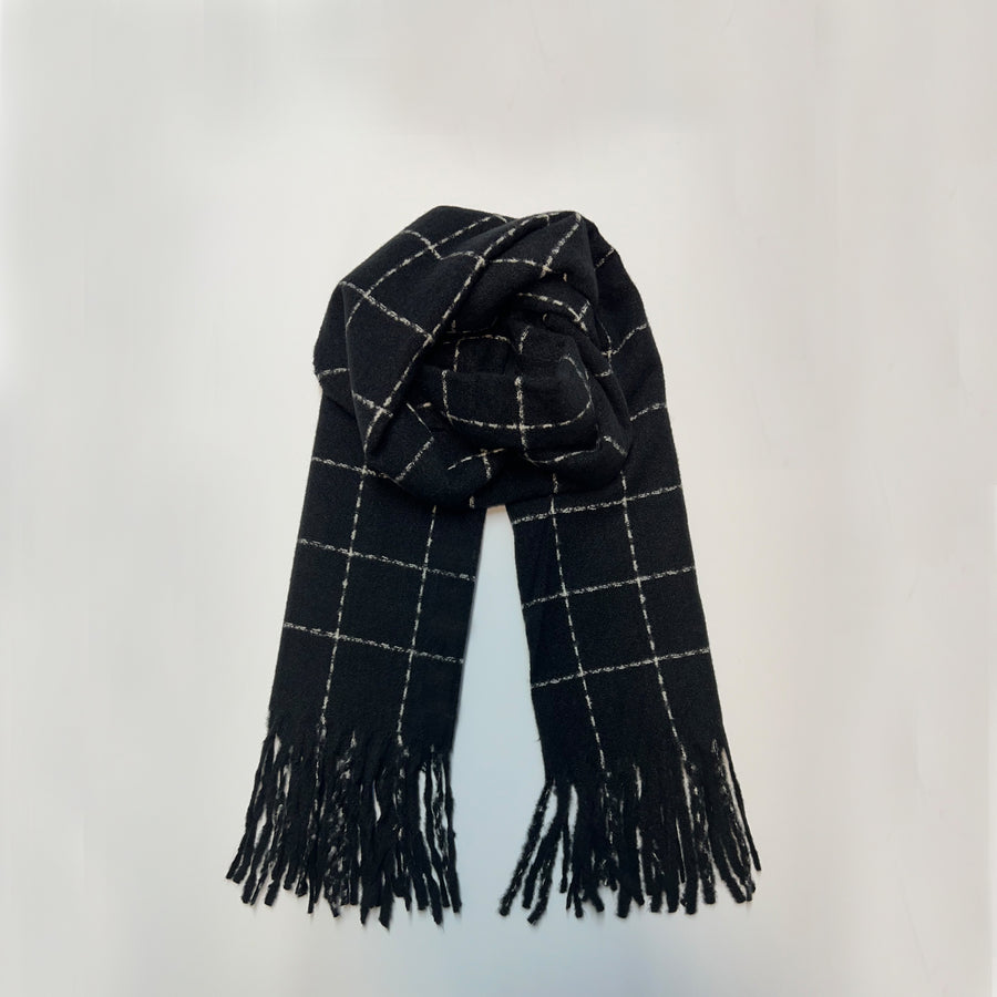 Black Plaid Scarf