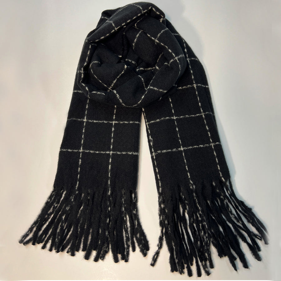 Black Plaid Scarf