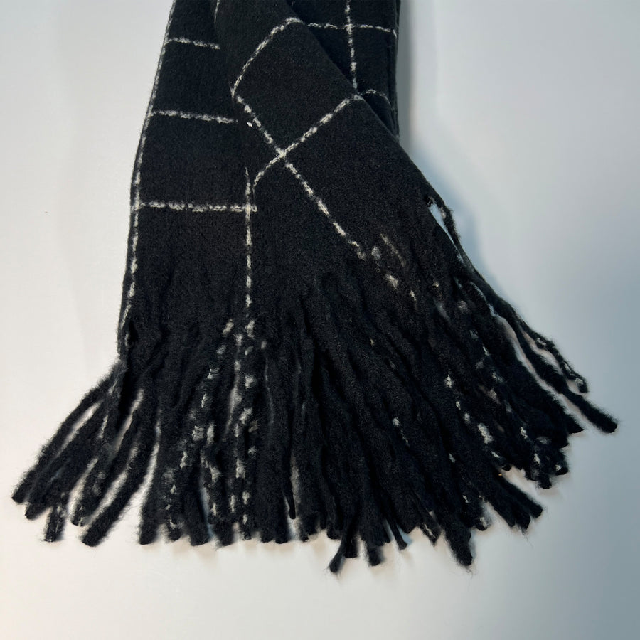 Black Plaid Scarf