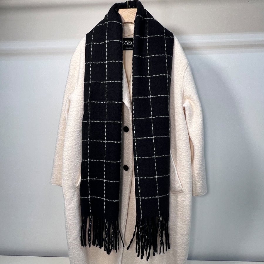 Black Plaid Scarf